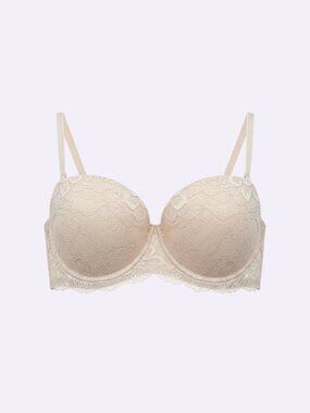 Lady Princess Silver Lace Push-Up Bra